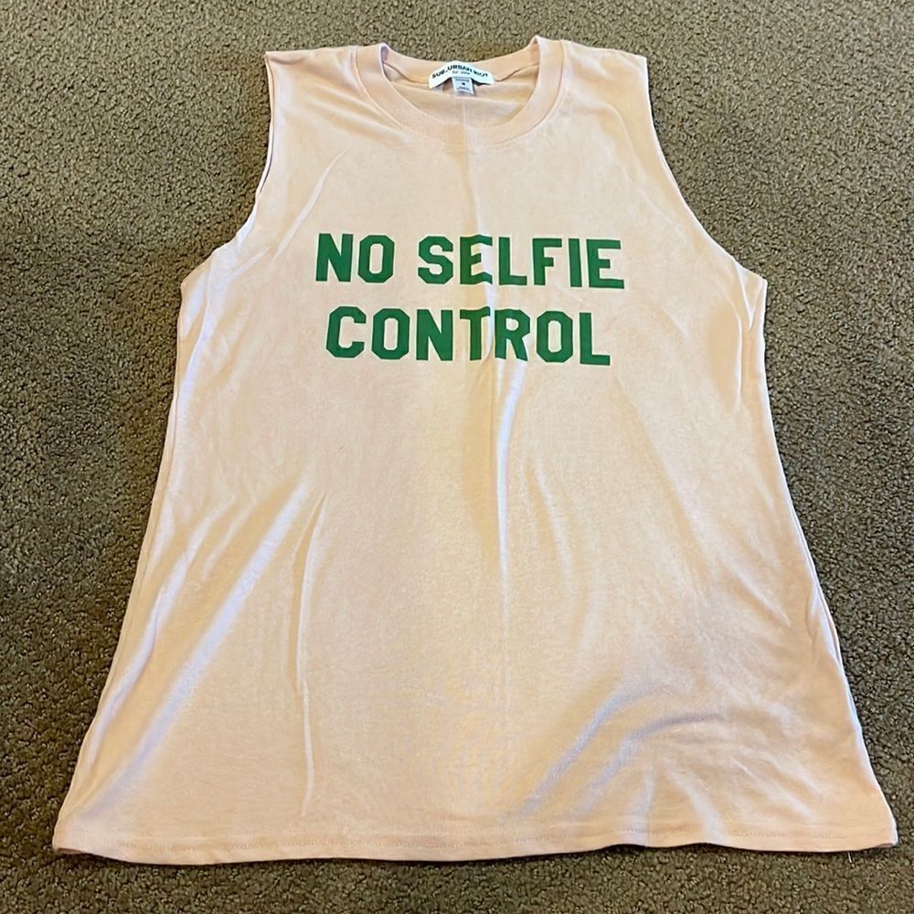 Suburban Riot Women’s ‘No Selfie Control’ Pink Tank Top